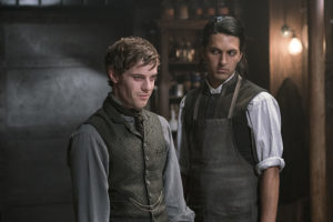 Harry Treadaway as Dr. Victor Frankenstein and Shazad Latif as Dr. Jekyll in Penny Dreadful (season 3, episode 2). - Photo: Jonathan Hession/SHOWTIME - Photo ID: PennyDreadful_302_0399